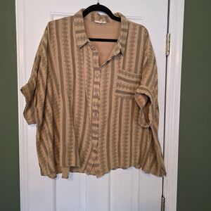 Men's Tan Striped Shirt